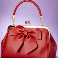 50s Lockwood Bow Handbag in Red Pin up