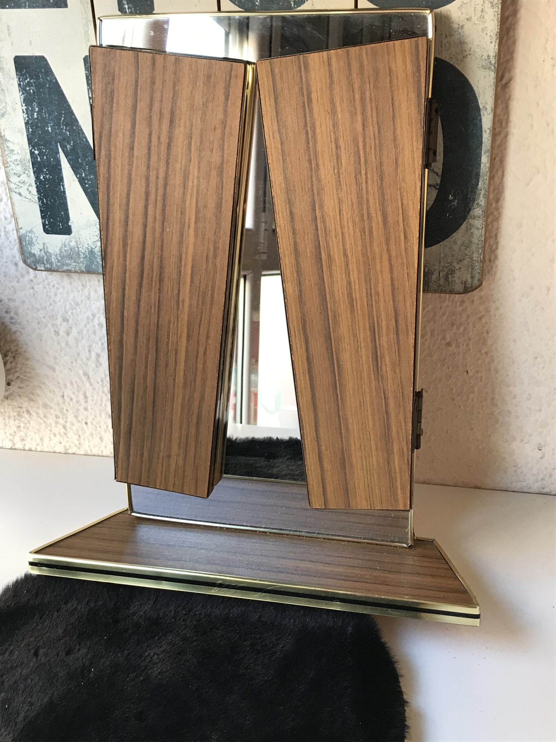 Espejo tríptico vintage mid century - Imagen 7